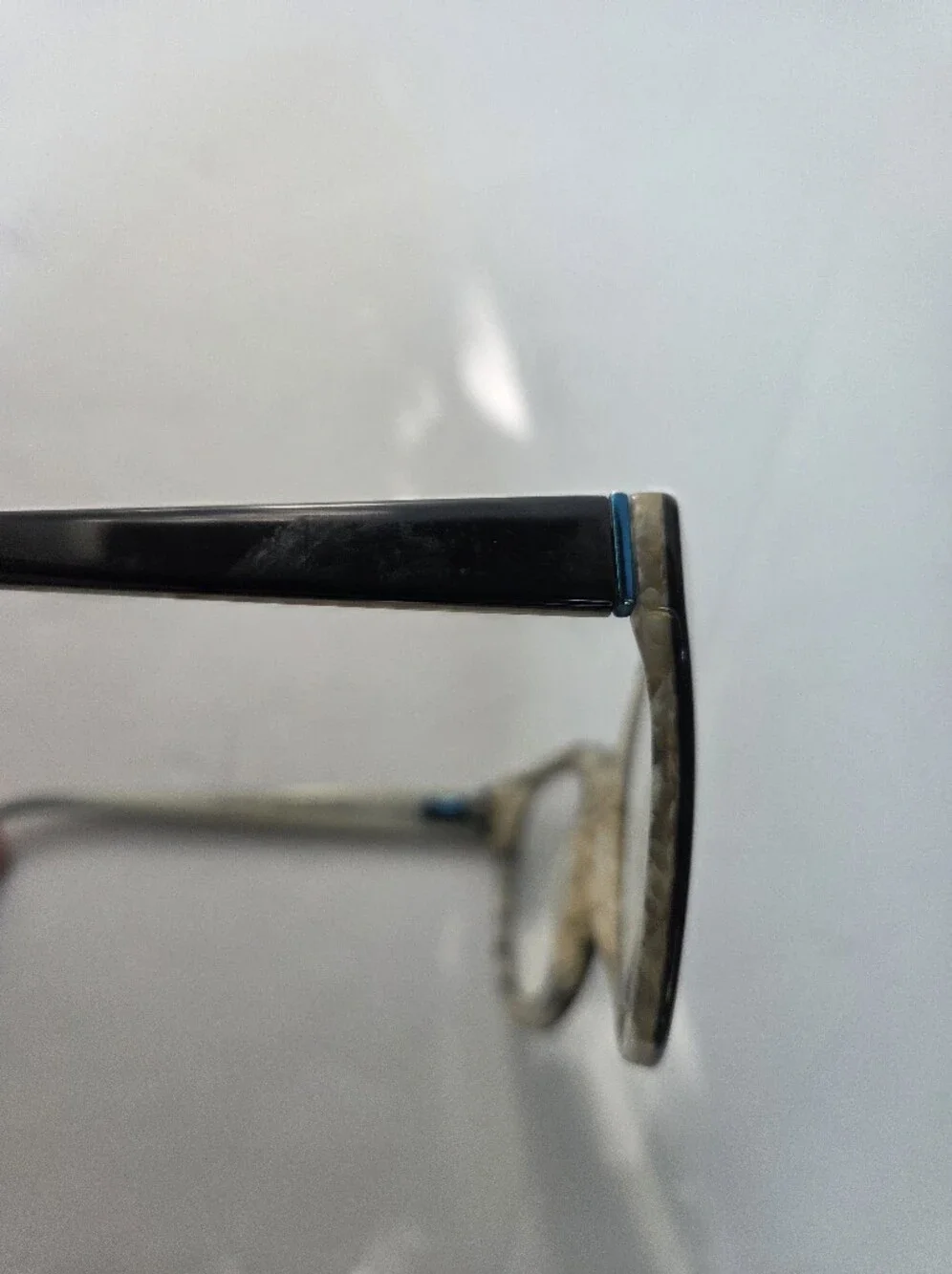 L.A.M.B. Black with Blue Nose Piece Round Frame Women's Eyeglasses LA082